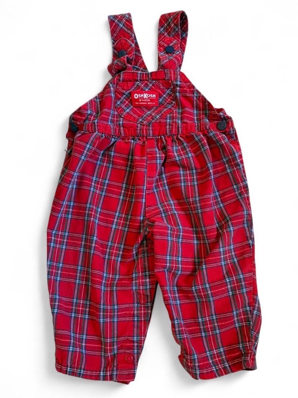 Vintage Oshkosh B’gosh Bubble Overalls plaid 18 months